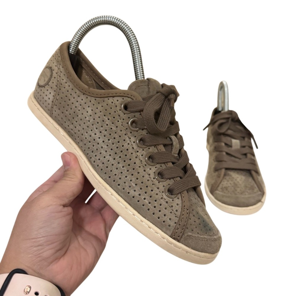 Camper Brown Perforated Suede Lace-Up Sneakers Womens EU 35 US 5 Comfort Shoes‎
